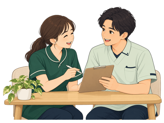 職場で気持ちを伝え合うイラスト